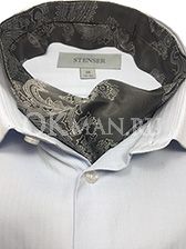Аскот (мужской шейный платок) серого цвета с восточным орнаментом