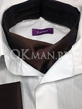 Коричневый мужской шейный платок (аскот) и паше с фактурным узором