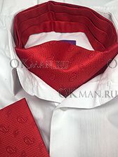 Мужской шейный платок красного цвета с фактурным принтом