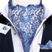 Нежно-голубой аскот (мужской шейный платок)