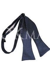 Бабочка - галстук самовяз темно-синего цвета с волнообразным рисунком