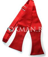 Бабочка - галстук самовяз красного цвета с отливным глянцем