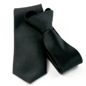 Черный атласный галстук для подростка с готовым узлом