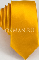 Желтый узкий галстук