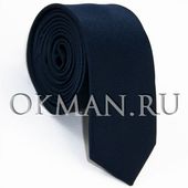 Узкий иссиня-черный мужской галстук