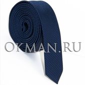Узкий темно-синий галстук 3 см