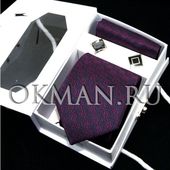 Подарочный набор для мужчин Галстук с платком и запонки Gino Di Milano  5975