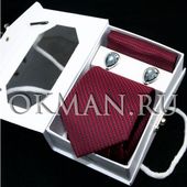Подарочный набор для мужчин Галстук с платком и запонки Gino Di Milano  9975