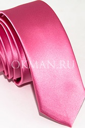 Розовый узкий галстук с отливом