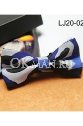 Камуфляжная бабочка-галстук в белых синих и чёрных цветах