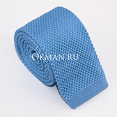 Вязаный светло-голубой галстук