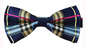 Мужская синяя бабочка - галстук расцветки "шотландка"